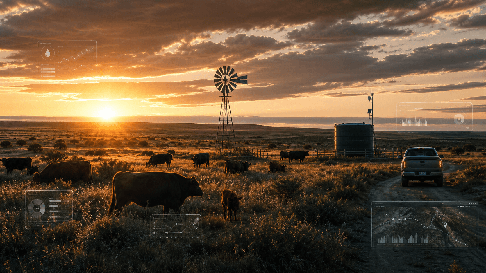 Digitally assisted ranching operating layer across working rangeland